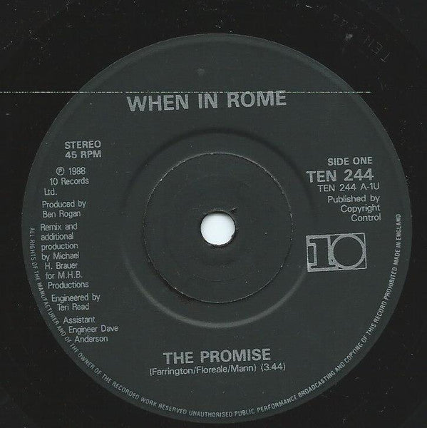 When In Rome : The Promise (7", bla)