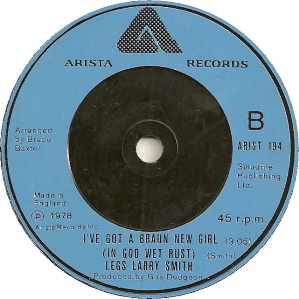"Legs" Larry Smith : Springtime For Hitler / I've Got A Braun New Girl (In God Wet Rust) (7", Single)