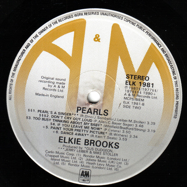 Elkie Brooks : Pearls (LP, Comp, PRS)
