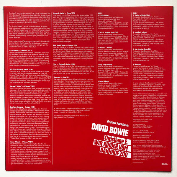 David Bowie : Christiane F. Wir Kinder Vom Bahnhof Zoo (Original Soundtrack) (LP, Comp, Ltd, RE, Red)
