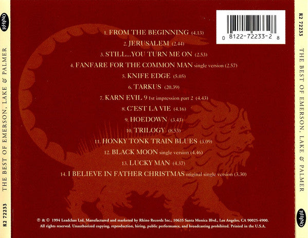 Emerson, Lake & Palmer : The Best Of Emerson, Lake & Palmer (CD, Comp)