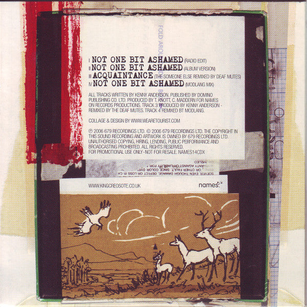 King Creosote : Not One Bit Ashamed (CD, Promo)