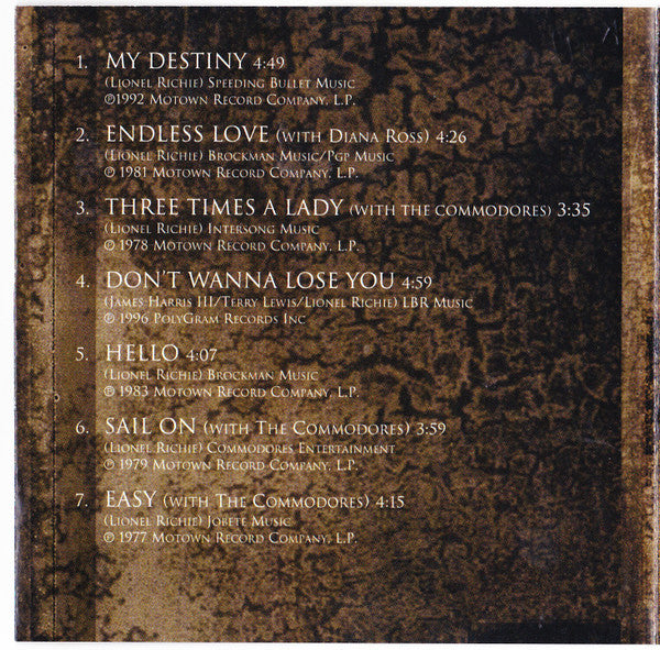 Lionel Richie : Truly - The Love Songs (CD, Comp)