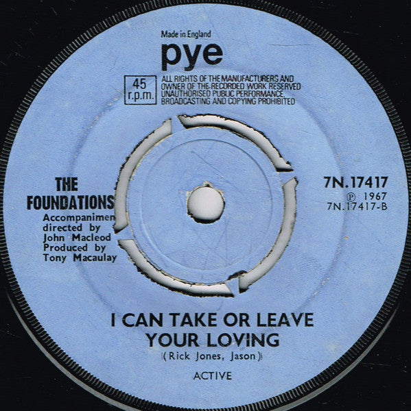 The Foundations : Back On My Feet Again (7", Single)