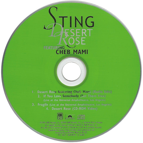 Sting Featuring Cheb Mami : Desert Rose (CD, Maxi, Enh, PMD)