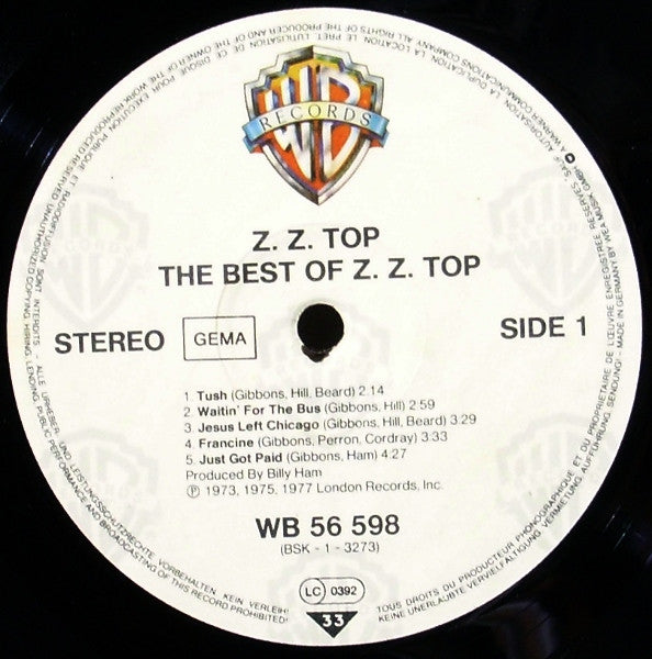 ZZ Top : The Best Of ZZ Top (LP, Comp, RE, RP)