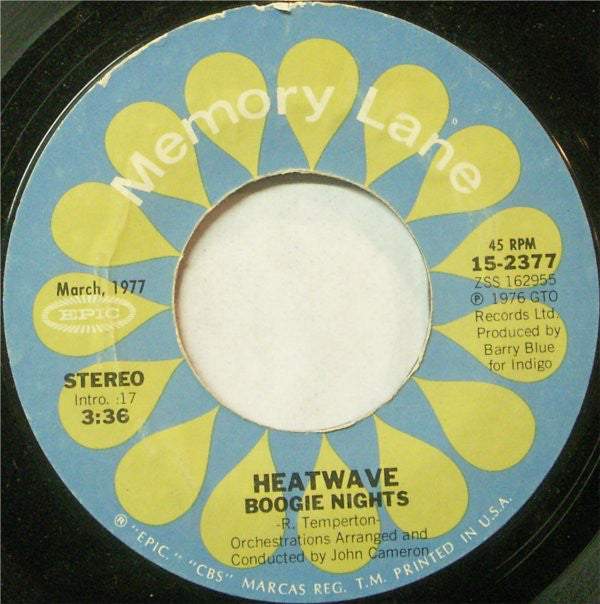 Heatwave : Boogie Nights / Always And Forever (7", Single, Styrene)