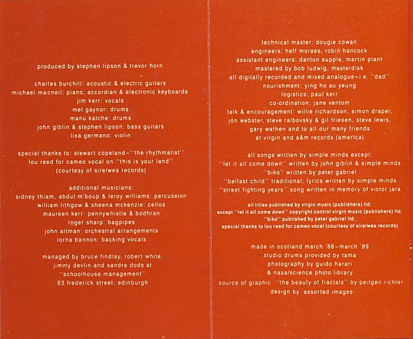 Simple Minds : Street Fighting Years (Cass, Album, Bla)