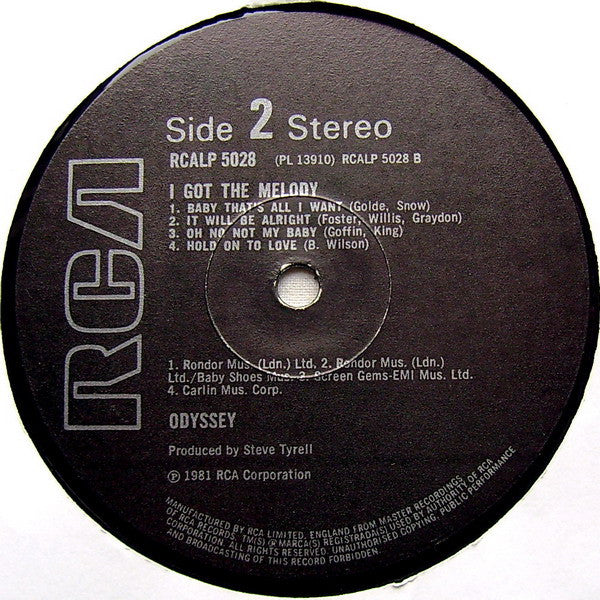 Odyssey (2) : I Got The Melody (LP, Album)