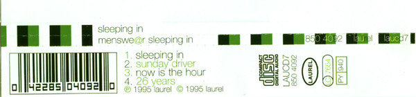 Menswear : Sleeping In (CD, Single)