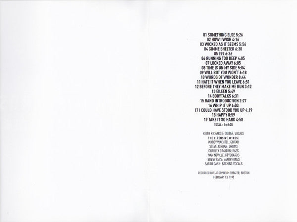 Keith Richards And The X-Pensive Winos : Live In Boston (DVD-V, Unofficial)