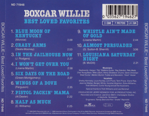 Boxcar Willie : Best Loved Favorites (CD, Comp)
