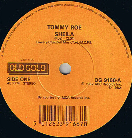 Tommy Roe : Sheila / Dizzy (7")