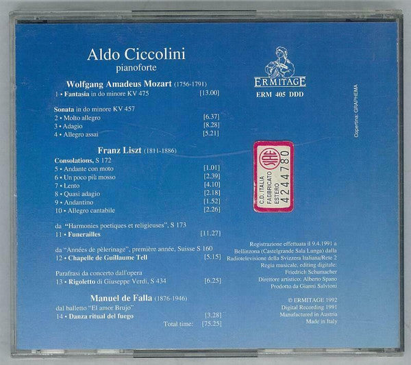 Aldo Ciccolini : Piano Recital Mozart - Liszt - Falla (CD, Album)