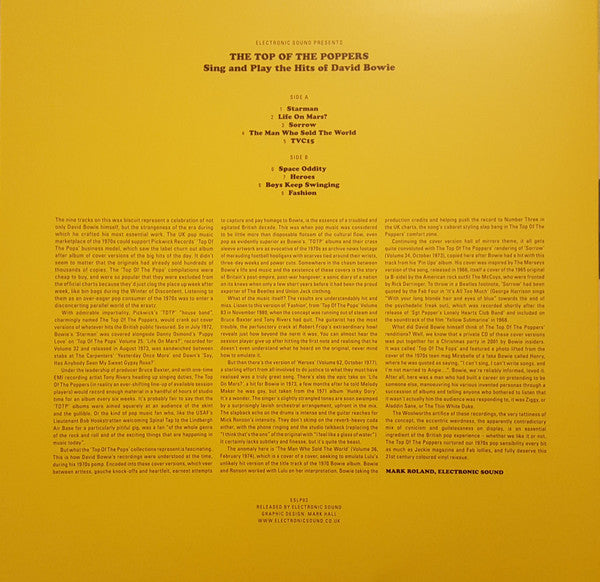 The Top Of The Poppers : Sing And Play The Hits Of David Bowie (LP, Album, Comp, Pur)