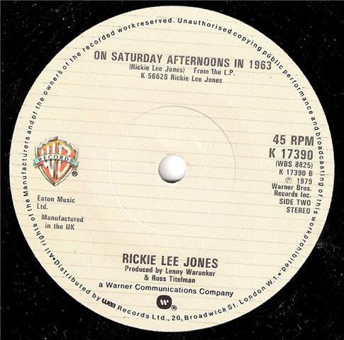 Rickie Lee Jones : Chuck E.'s In Love (7", Single)