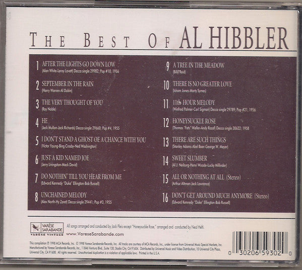 Al Hibbler : The Best Of Al Hibbler (CD, Comp)