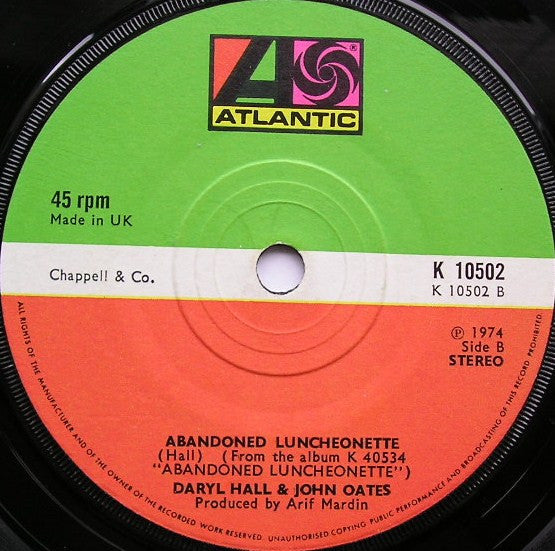 Daryl Hall & John Oates : She's Gone (7", Single, MP, Sol)