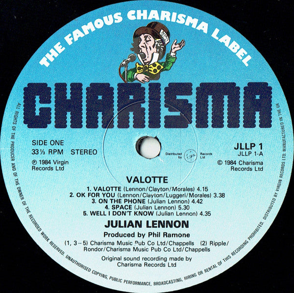 Julian Lennon : Valotte (LP, Album)