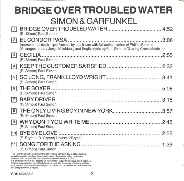 Simon & Garfunkel : Bridge Over Troubled Water (CD, Album, RE)