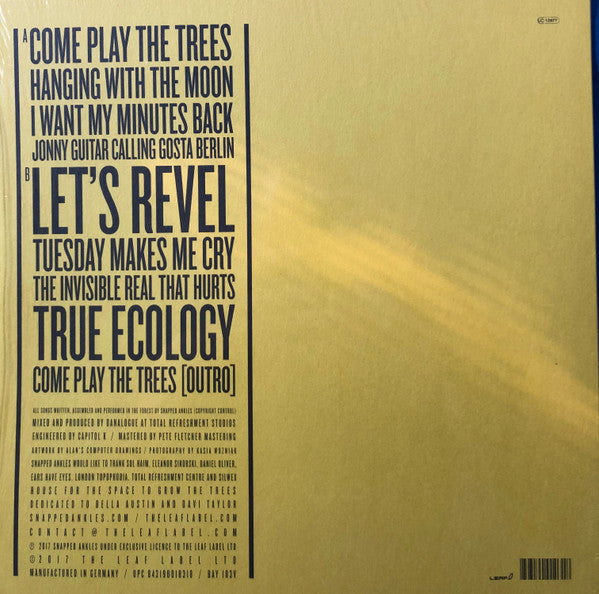 Snapped Ankles : Come Play The Trees (LP, Album, RP)