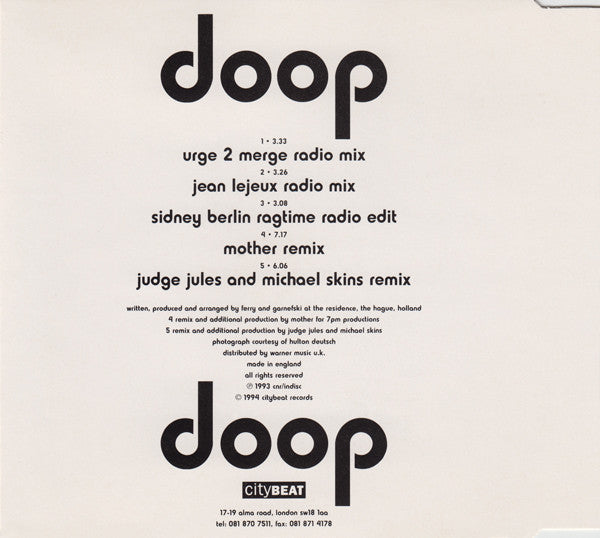 Doop : Doop (CD, Single)