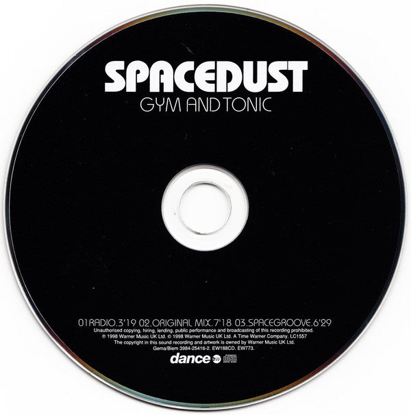 Spacedust : Gym And Tonic (Back Two, Three, Four, Five, Six, Seven, Eight) (CD, Single, CDP)