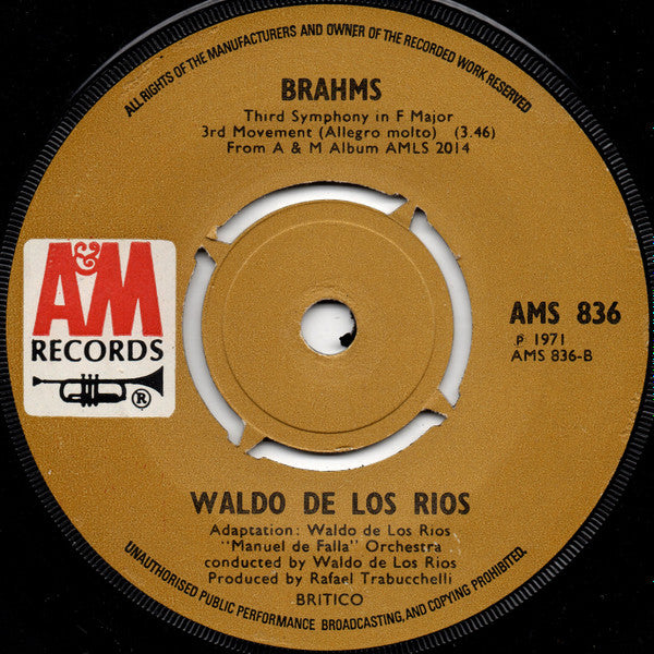 Waldo De Los Rios : Symphony No. 40 In G Minor K550 (7", Single, Pus)