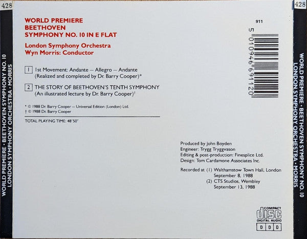 Ludwig van Beethoven - London Symphony Orchestra Conducted By Wyn Morris : World Premiere: Symphony No. 10 (CD, Album)