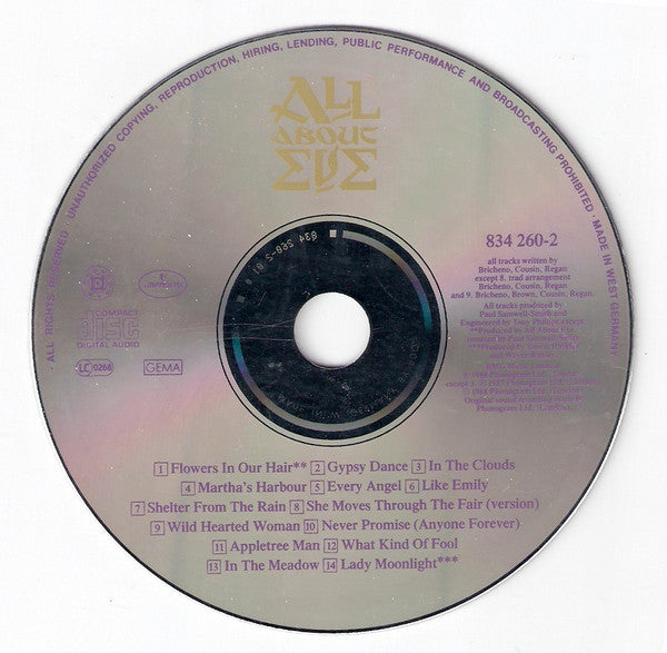 All About Eve - All About Eve (CD) (Very Good Plus (VG)) - DaddyPop