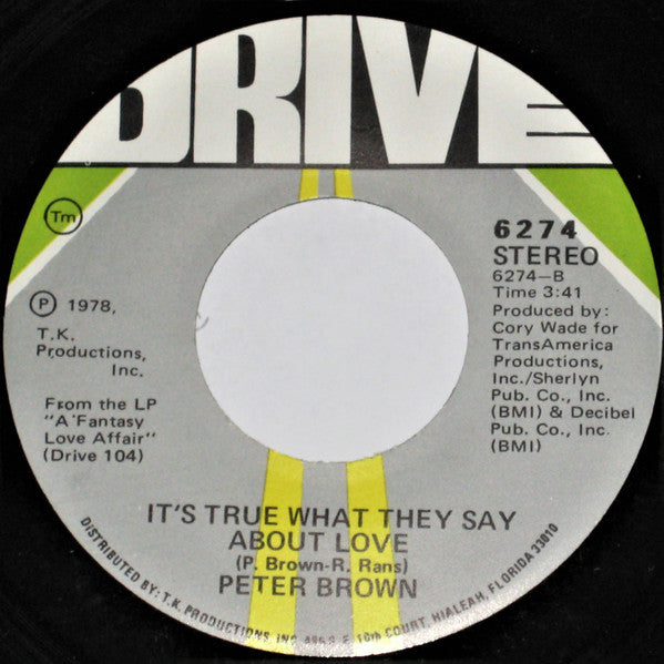 Peter Brown (2) : Fantasy Love Affair (7")
