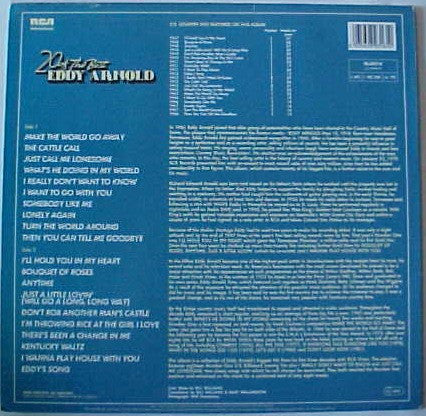 Eddy Arnold : 20 Of The Best (LP, Comp, RE)