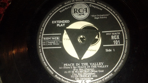 Elvis Presley : Peace In The Valley (7", EP, Tri)