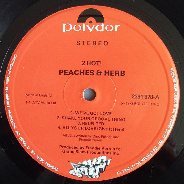 Peaches & Herb - 2 Hot! (LP) (Very Good Plus (VG)) - DaddyPop