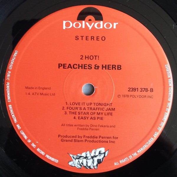 Peaches & Herb - 2 Hot! (LP) (Very Good Plus (VG)) - DaddyPop