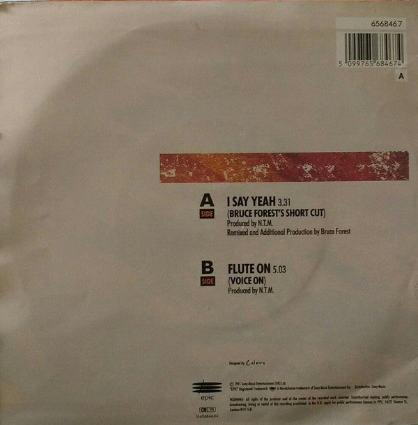 Stefano Secchi Featuring Orlando Johnson : I Say Yeah (7", Single)