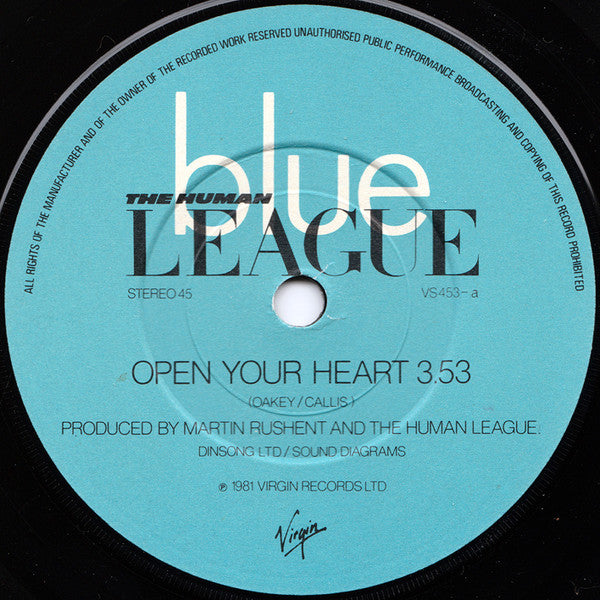 The Human League : Open Your Heart (7", Single)