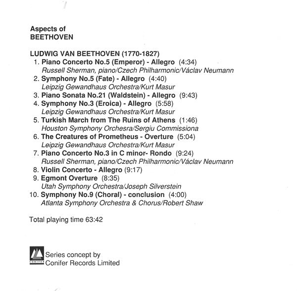 Ludwig van Beethoven : Aspects Of Beethoven (CD, Comp)