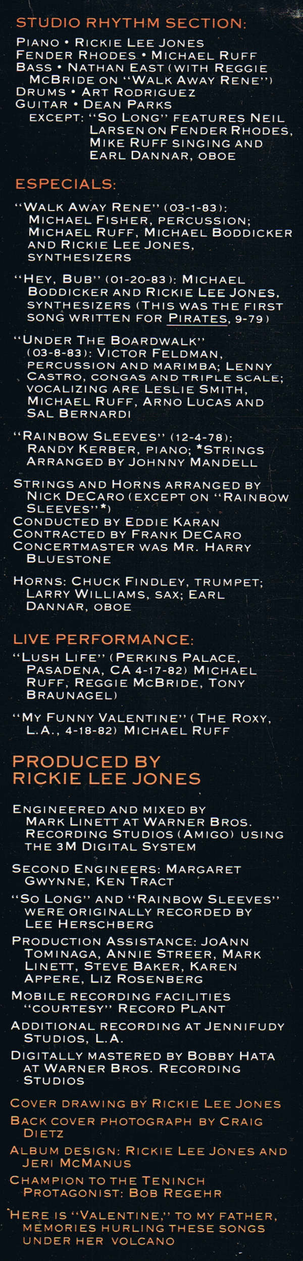 Rickie Lee Jones : Girl At Her Volcano (10", Album, EP, △ 4)