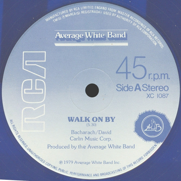 Average White Band : Walk On By (12", Single, Ltd, Blu)