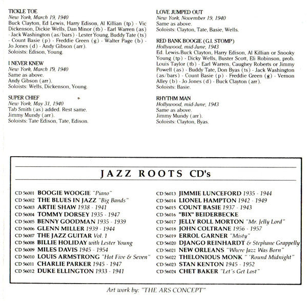 Count Basie : Count Basie And His Orchestra 1937-1943 "Junpin' At The Woodside" (CD, Comp)