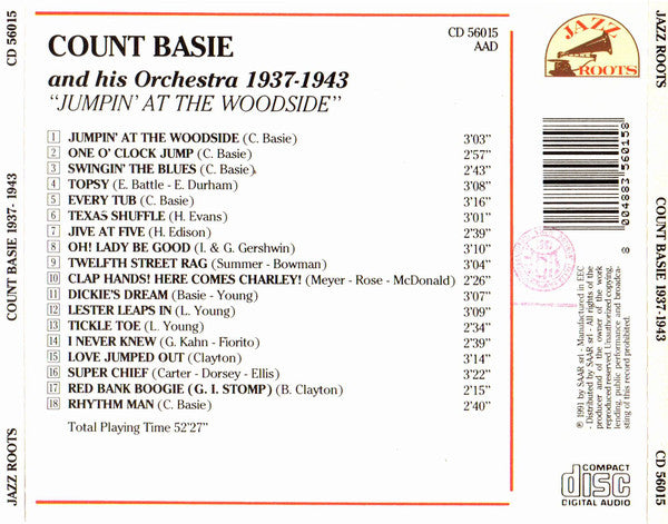 Count Basie : Count Basie And His Orchestra 1937-1943 "Junpin' At The Woodside" (CD, Comp)