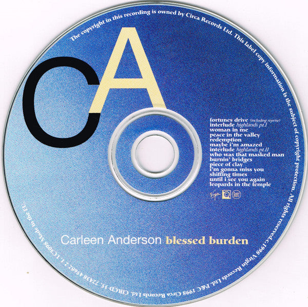 Carleen Anderson : Blessed Burden (CD, Album)