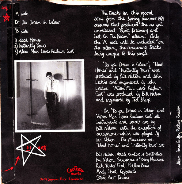 Bill Nelson : Do You Dream In Colour ? (7", Single)