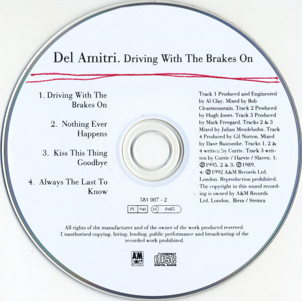 Del Amitri : Driving With The Brakes On (CD, Single, Ltd)