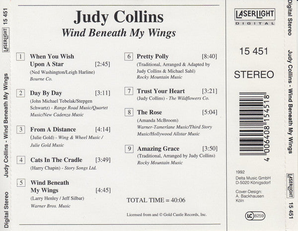 Judy Collins : Wind Beneath My Wings (CD, Comp)
