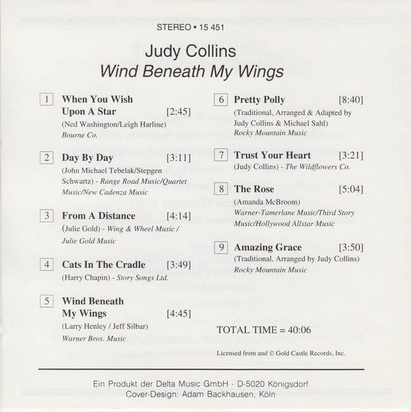 Judy Collins : Wind Beneath My Wings (CD, Comp)