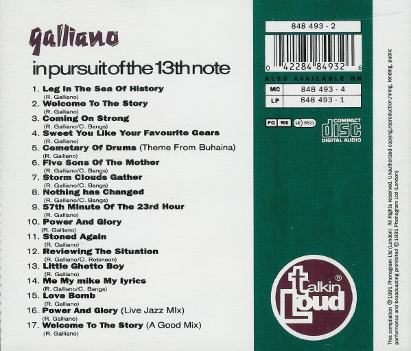 Galliano : In Pursuit Of The 13th Note (CD, Album, RP)