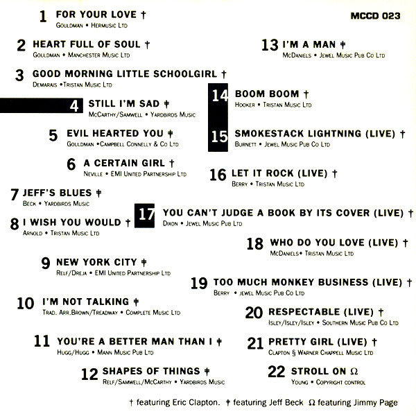 The Yardbirds Featuring Eric Clapton, Jeff Beck & Jimmy Page : The Very Best Of The Yardbirds (CD, Comp)