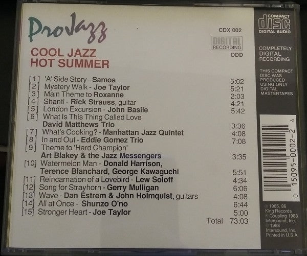 Various - Cool Jazz - Hot Summer (CD) (Very Good Plus (VG)) - DaddyPop